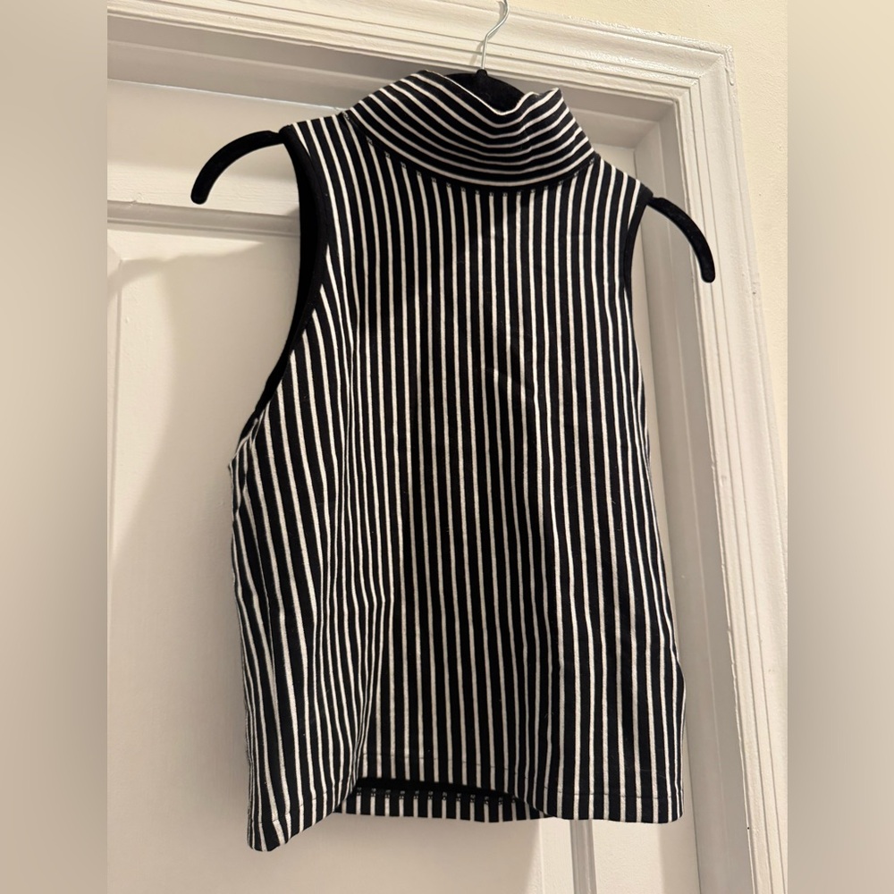 Rag and bone striped high neck sleeveless top medium
